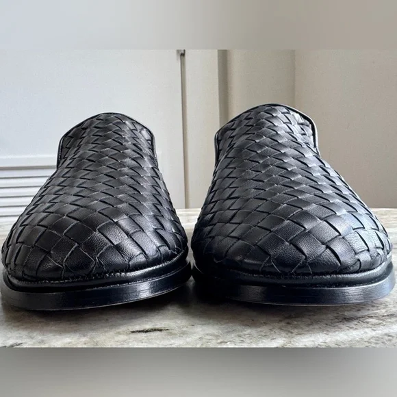 Bottega Veneta Sunday Slipper Intrecciato Leather Women Black 37.5 / 7.5 Woven - Picture 7 of 9